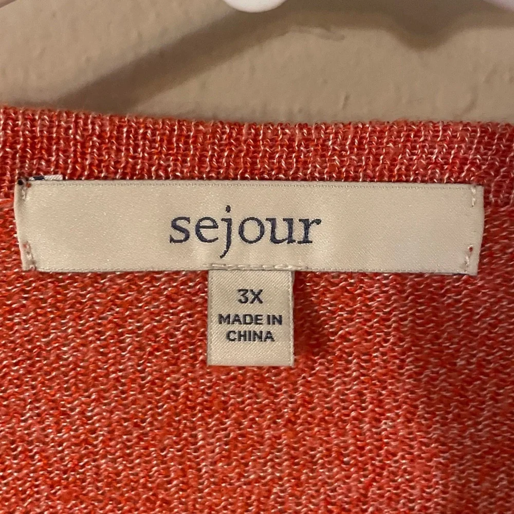 Sejour Orange Open Front Waterfall Front Cardigan - Picture 4 of 5